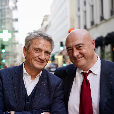 Henry Buzy-Cazaux, President de Partage+ et Bernard Cadeau, Délégué général de Listigo